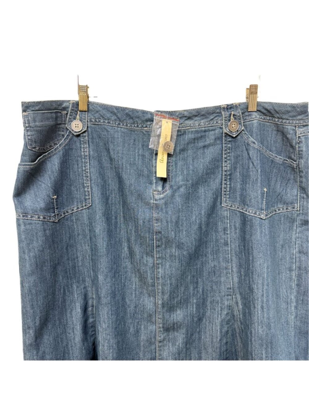 AVENUE Jean Skirt Plus Size 22 Blue Denim Long Midi Boho Western Casual NWT - Picture 3 of 12